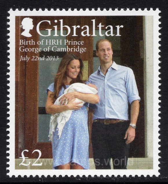 Gibraltar. 2013 Birth of HRH Prince George of Cambridge. MNH