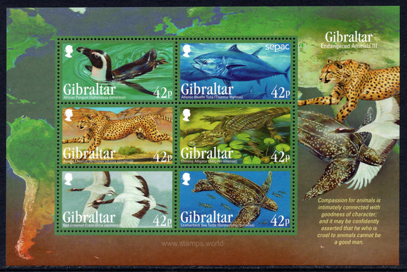 Gibraltar. 2013 Endangered Animals. MNH