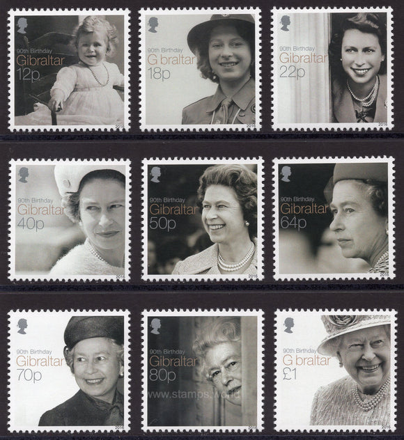 Gibraltar. 2016 90th Anniversary of Queen Elizabeth II. MNH