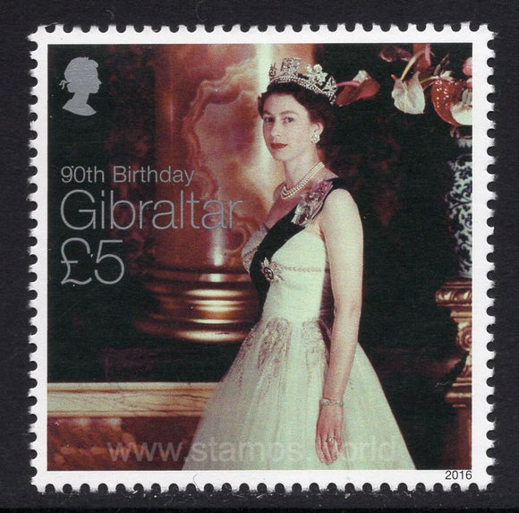 Gibraltar. 2016 90th Anniversary of Queen Elizabeth II. MNH