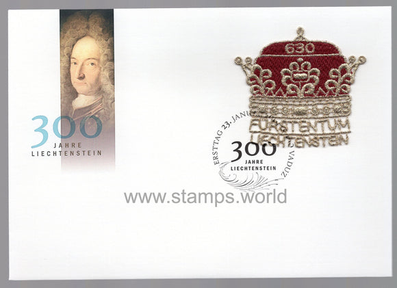 Liechtenstein. 2019 300 Years of Liechtenstein. FDC