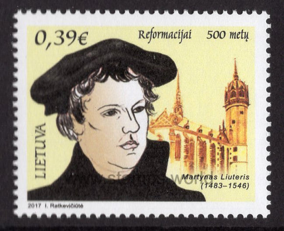 Lithuania. 2017 500th Anniversary of Reformation. Martynas Liuteris. MNH