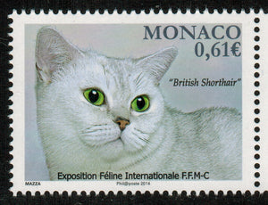 Monaco. 2014 International Cat Show. MNH