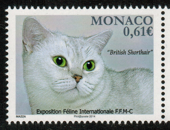 Monaco. 2014 International Cat Show. MNH