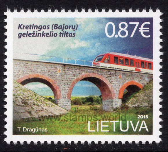 Lithuania. 2015 Railway Bridge to Kretinga (Bajorai). MNH