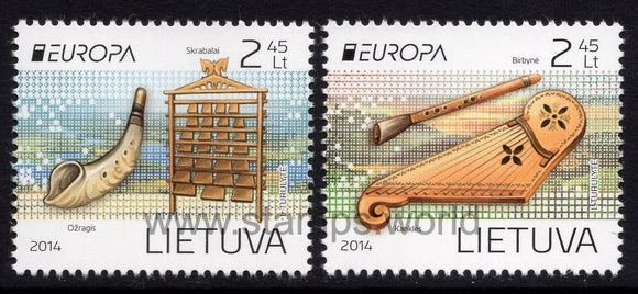 Lithuania. 2014 Europa. National Musical Instruments. MNH