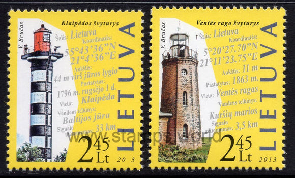 Lithuania. 2013 Lighthouses. MNH