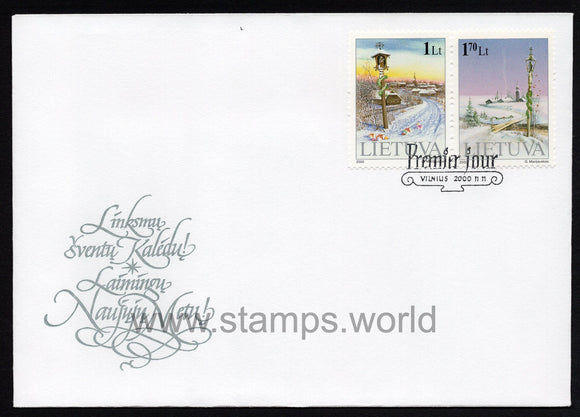 Lithuania. 2000 Christmas and New Year. FDC