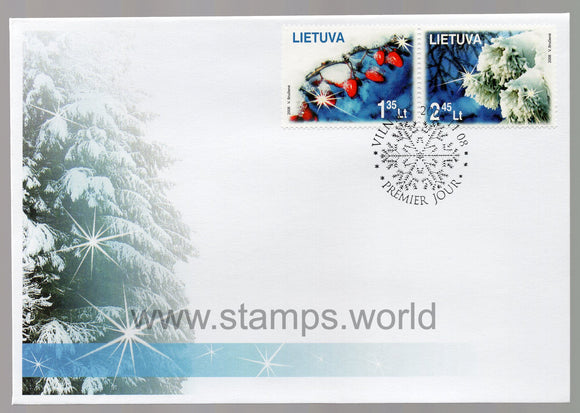 Lithuania. 2008 Christmas and New Year. FDC