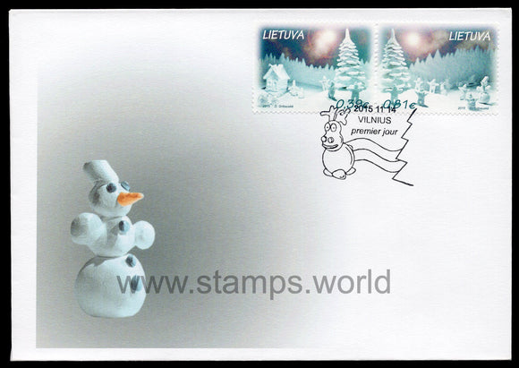 Lithuania. 2015 Christmas and New Year. FDC