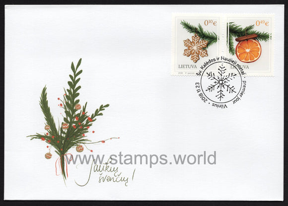Lithuania. 2018 Christmas and New Year. FDC