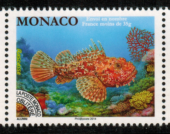 Monaco. 2014 Red Scorpionfish. MNH