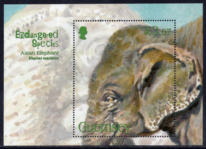 Guernsey. 2010 Endangered Species: Asian Elephant. MNH