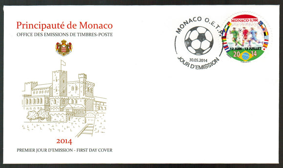 Monaco. 2014 FIFA World Cup. Brazil 2014. FDC
