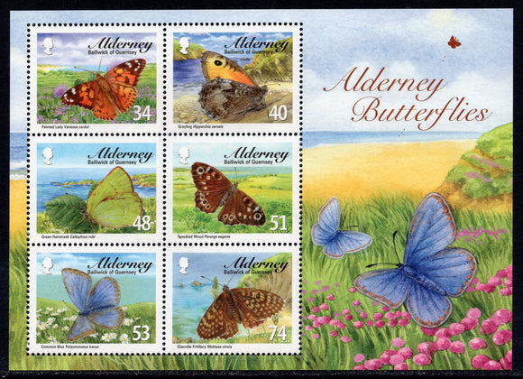 Alderney. 2008 Butterflies. MNH