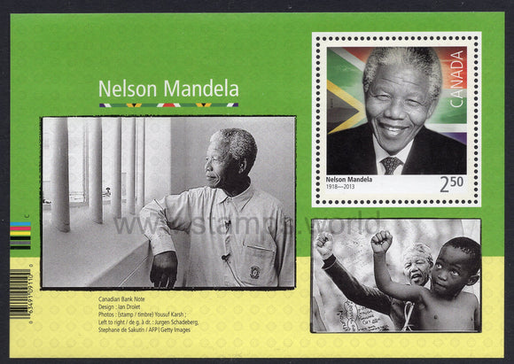 Canada. 2015 Black History. Nelson Mandela. MNH
