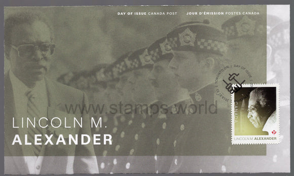 Canada. 2018 Black History. Lincoln Alexander. FDC