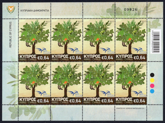 Cyprus. 2017 Euromed. Trees of the Mediterranean. MNH