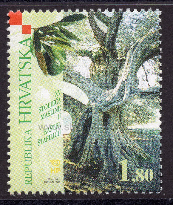 Croatia. 2001 15 Centuries of Olive Trees in Kastel Stafilic. MNH