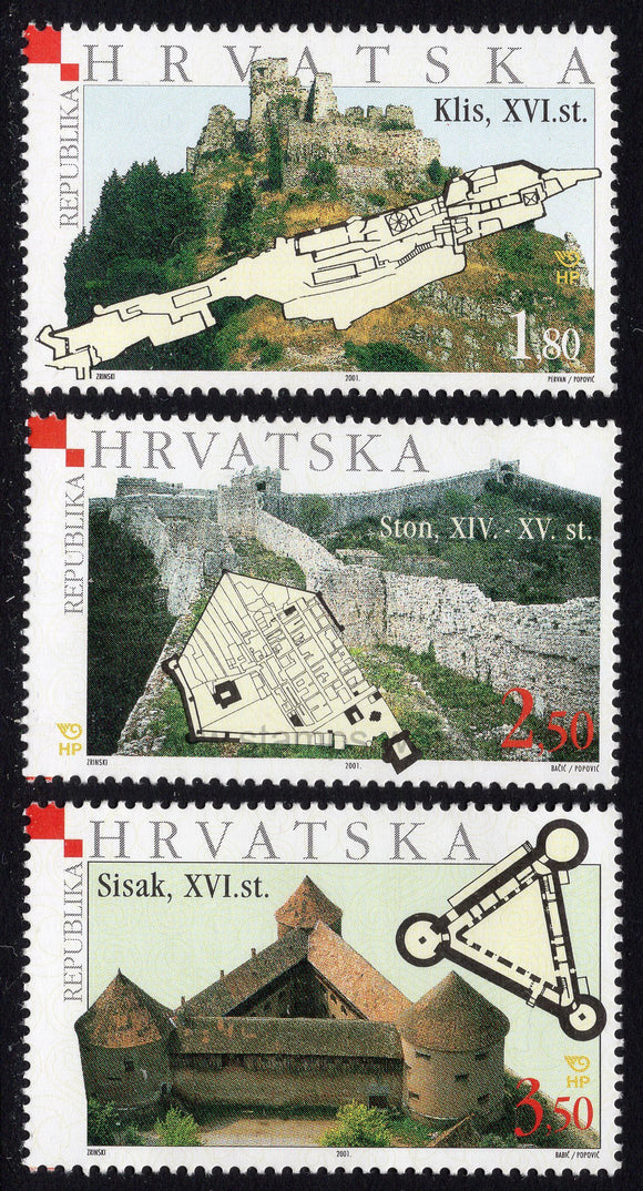 Croatia. 2001 Towers and Fortresses. MNH