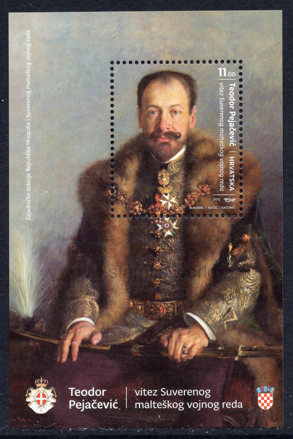 Croatia. 2013 Teodor Pejacevic. Knight of the Sovereign Military Order of Malta. MNH