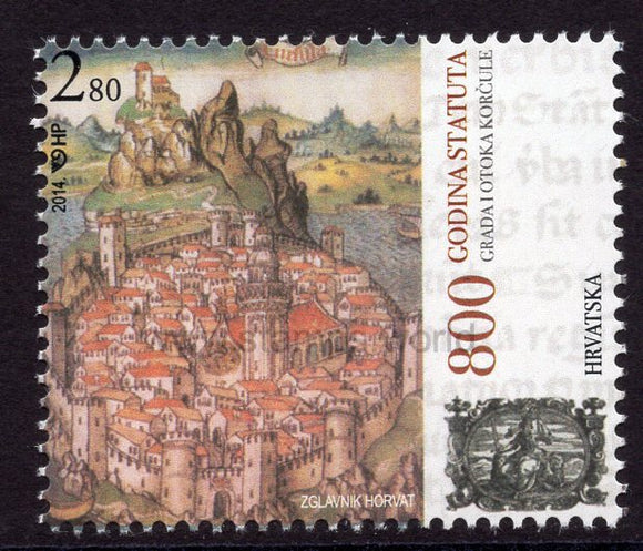 Croatia. 2014 800 years of the Town and the Island of Korcula. MNH