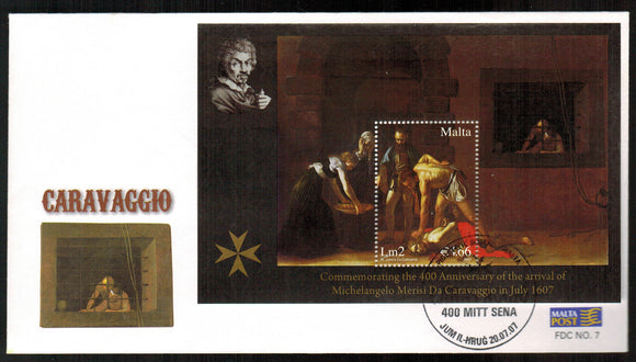 Malta. 2007 Caravaggio. FDC