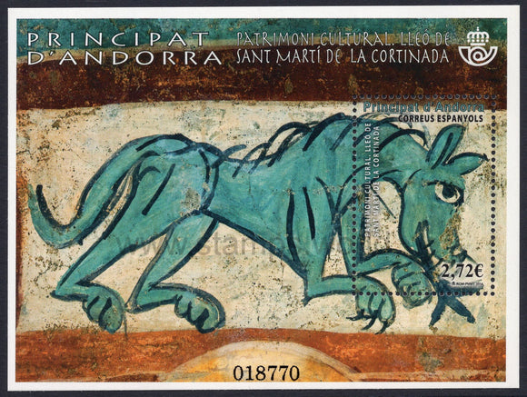 Andorra Spanish. 2014 Cultural heritage. Lion of Sant Marti de la Cortinada. MNH