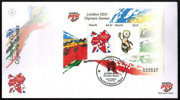 Malta. 2012 Olympic Games. London 2012. FDC