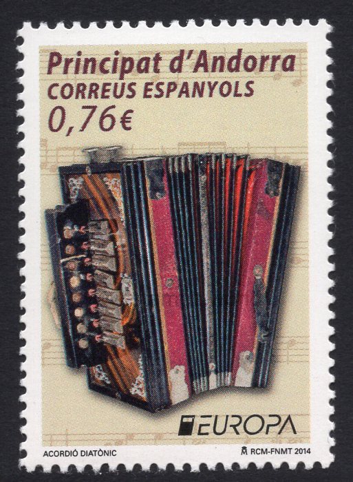 Andorra Spanish. 2014 Europa. Musical Instruments. MNH