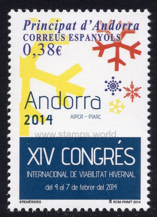 Andorra Spanish. 2014 XIV International Congress of Winter Viability. MNH