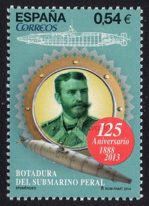 Spain. 2014 Peral submarine. Isaac Peral. MNH