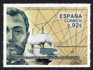 Spain. 2014 5th Centenary of Juan Ponce de Leon's arrival at the Florida coast. MNH