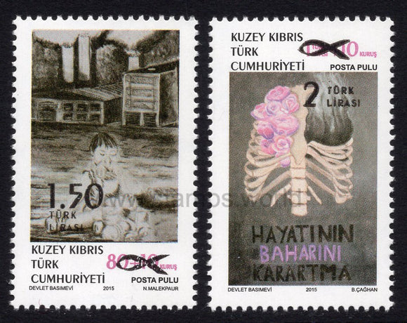 Cyprus Turkish. 2018 Fight Against Cancer. Surcharged stamps. MNH
