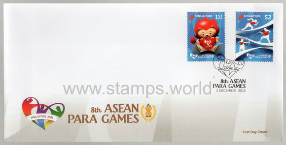 Singapore. 2015 8th ASEAN Para Games. FDC