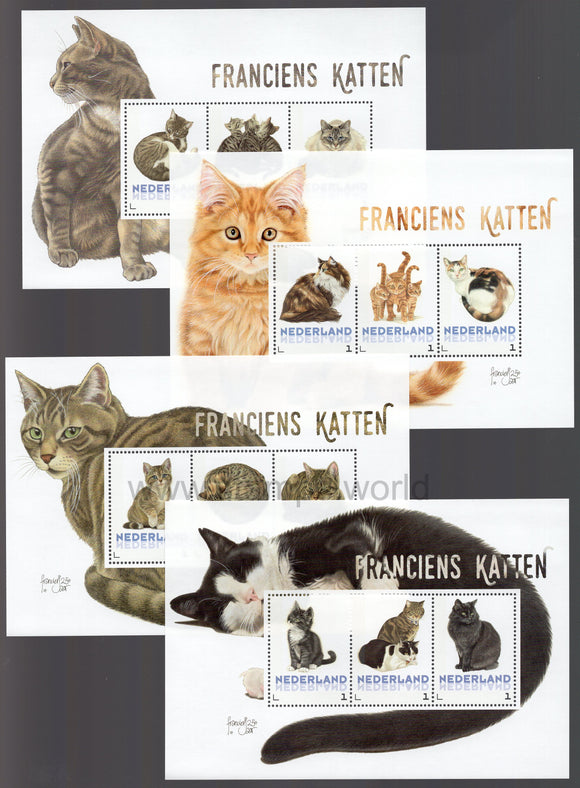 Netherlands. 2016 Cats. Set of 4 Minisheets. MNH
