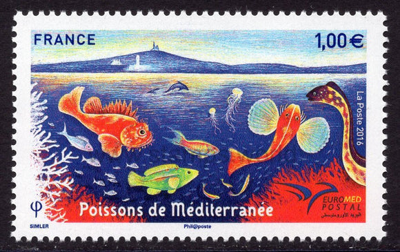 France. 2016 Euromed. Fish of the Mediterranean. MNH
