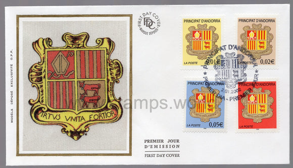 Andorra French. 2002 Coat of Arms. FDC