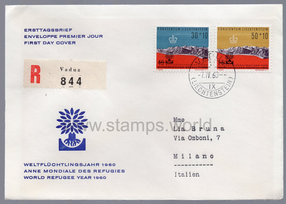 Liechtenstein. 1960 World Refugee Year. FDC