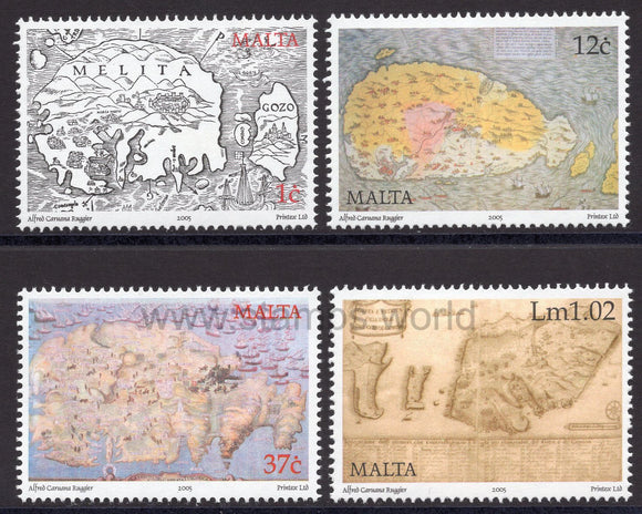 Malta. 2005 Old Maps of Malta. MNH