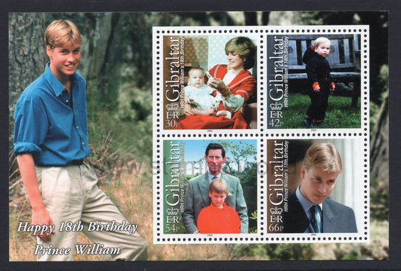 Gibraltar. 2000 Prince William's 18th Birthday. MNH