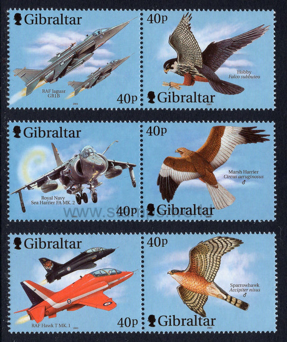 Gibraltar. 2001 Wings of Prey III. MNH