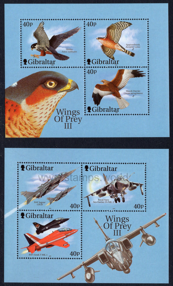 Gibraltar. 2001 Wings of Prey III. MNH