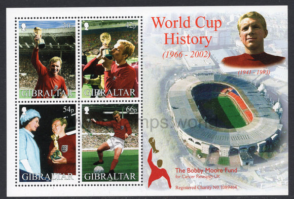 Gibraltar. 2002 Bobby Moore. MNH