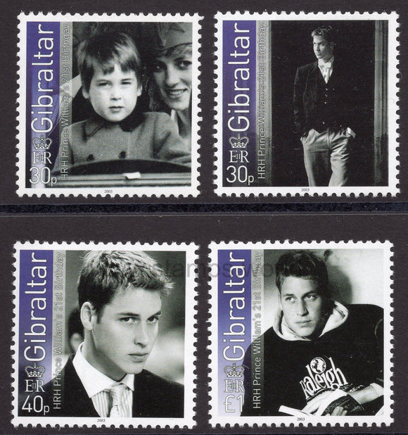 Gibraltar. 2003 Prince William's 21st Birthday. MNH