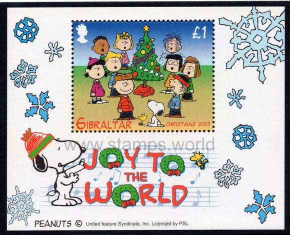 Gibraltar. 2003 Christmas. Peanuts/Snoopy. MNH