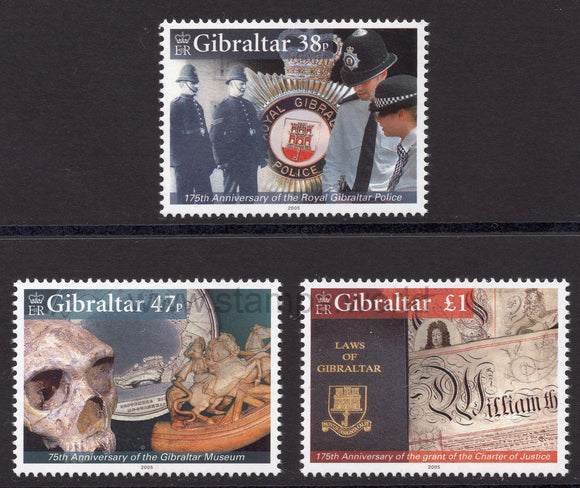 Gibraltar. 2005 Gibraltar Anniversaries. MNH