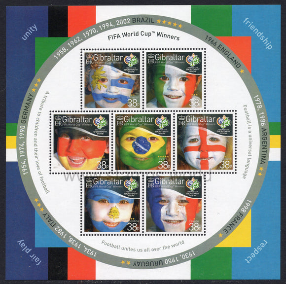 Gibraltar. 2006 FIFA World Cup Winners. MNH