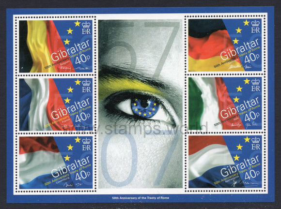 Gibraltar. 2007 50th Anniversary of the Treaty of Rome. MNH