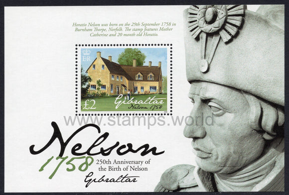 Gibraltar. 2008 250th Anniversary of Birth of Nelson. MNH